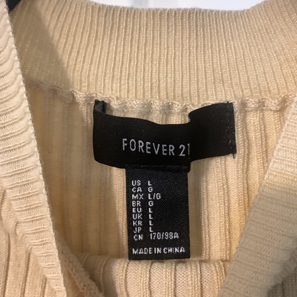 2/$15 Nude Mock Neck Shoulder less Forever 21 Knit Shirt - Picture 2 of 5